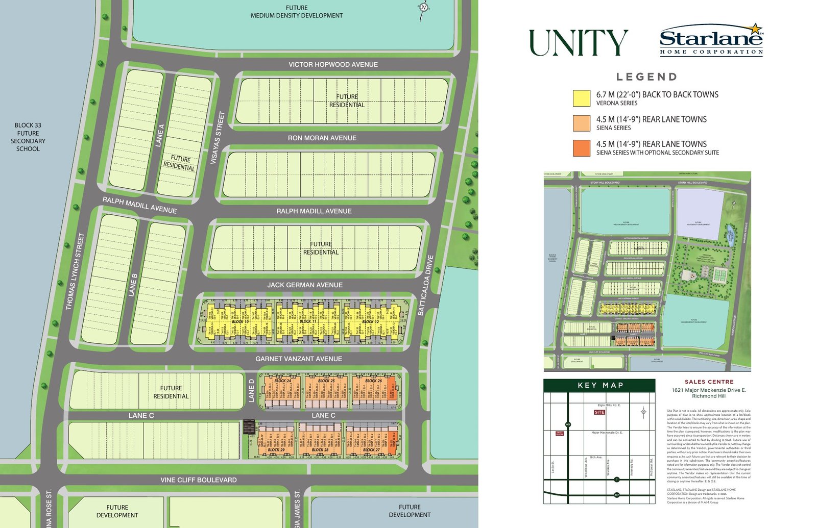 Preview of Unity first release site plan
